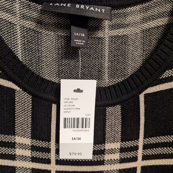 Lane Bryant Monochrome Checkered Midi Dress - Picture 3 of 3